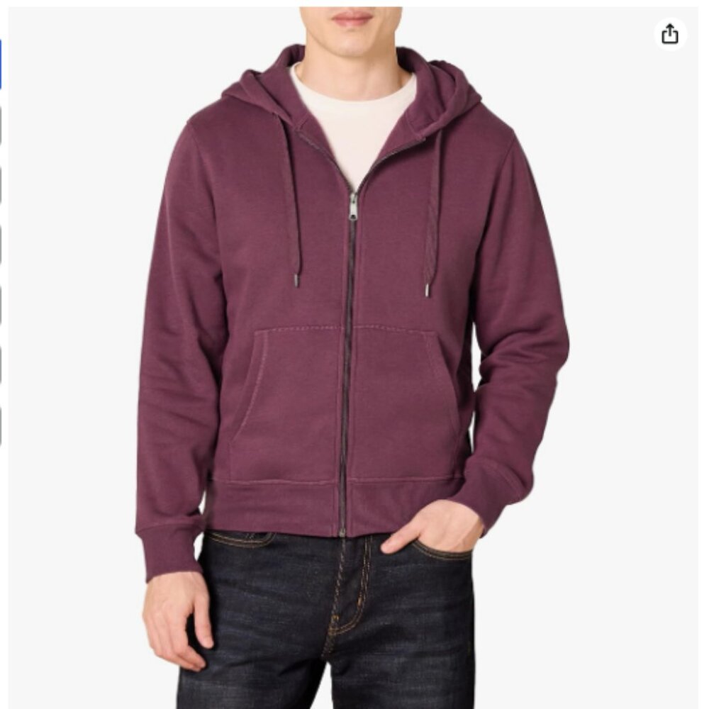 Amazon Essentials Men's Full-Zip Fleece Hoodie - Burgundy - M
